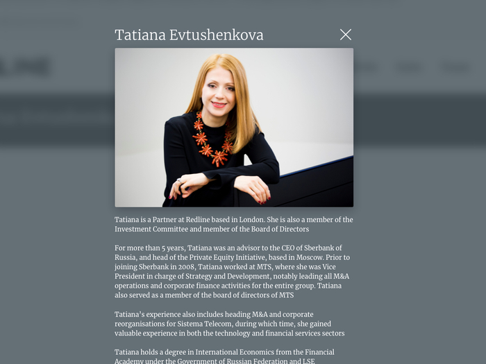Redline Capital Deletes Team Page Featuring CEO Tatiana Evtushenkova