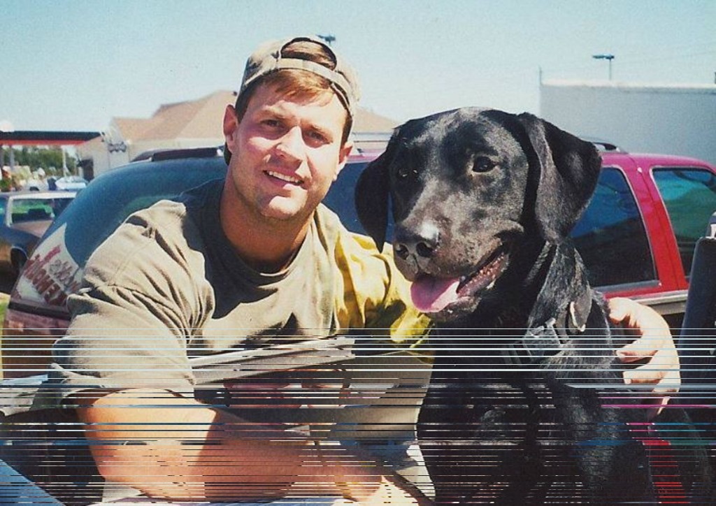 Photograph of “David Jewberg” and his dog, as presented on both his Facebook profile and Dialogue 
