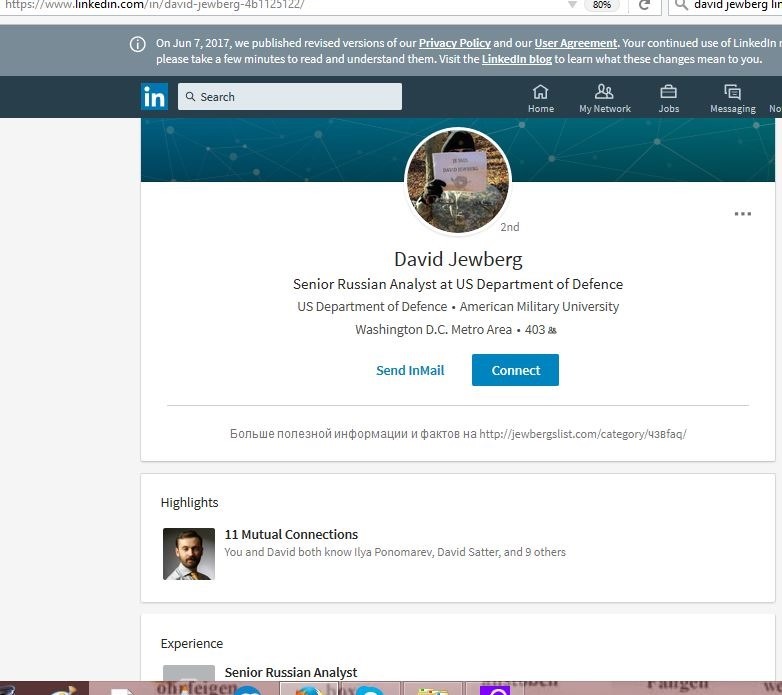 Now-deleted LinkedIn profile of “David Jewberg
