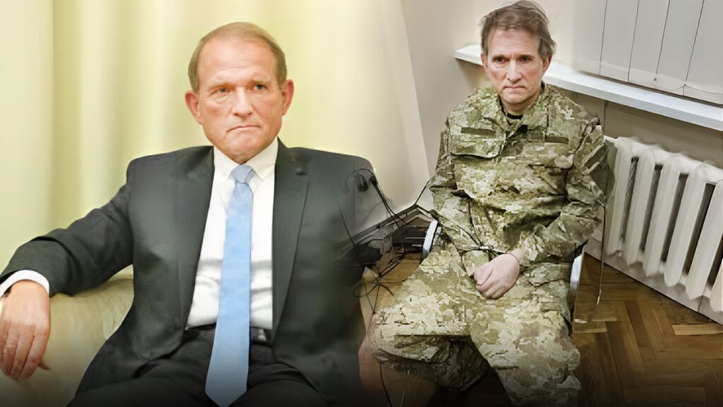 Pro-Russian Ukrainian politician Viktor Medvedchuk and oligarch hands cuffed after a special operation was carried out in Ukraine