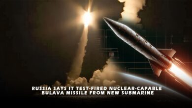 Russia tested a nuclear-capable Bulava missile from a new submarine.