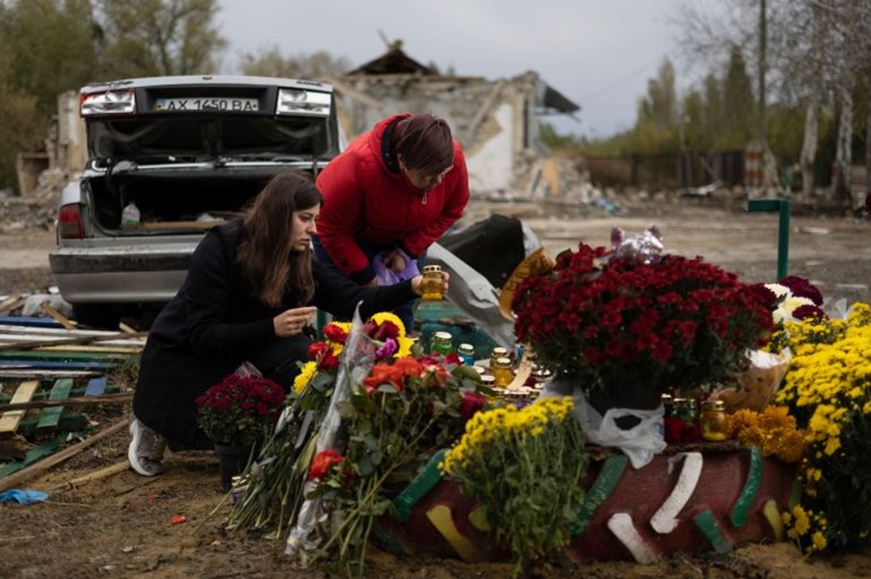 Candlelight Vigil, Russian Rocket Attack, Hroza Village, Kharkiv, Alex Babenko, AP Photo
