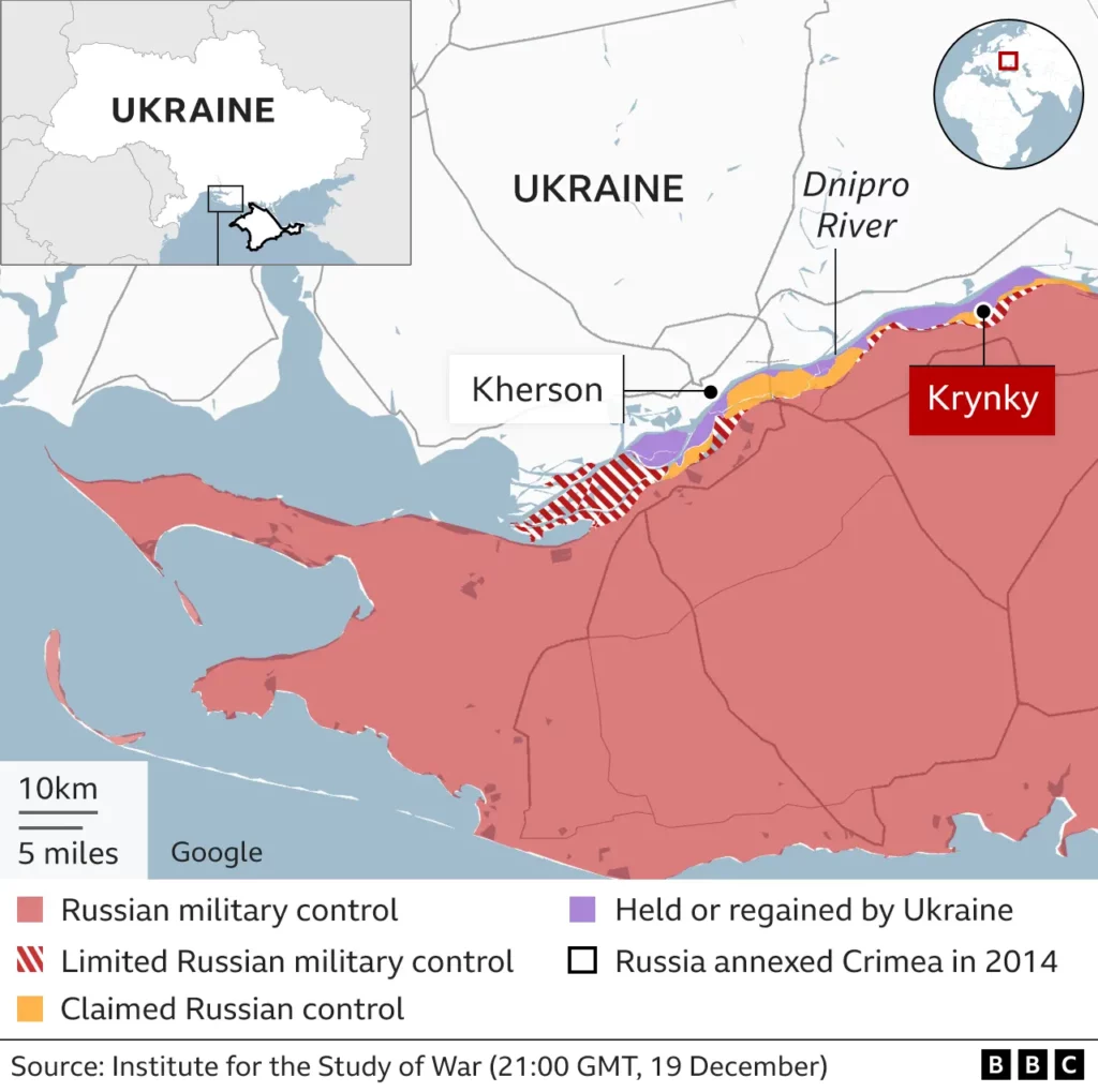 Ukraine maintains a foothold across the river